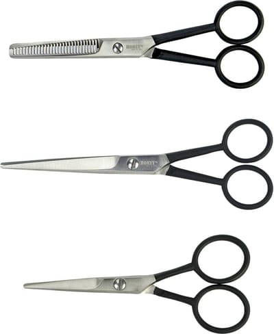 Homey's Scharen Set – Kappersschaar 12 cm & 16 cm + Effileerschaar 16 cm