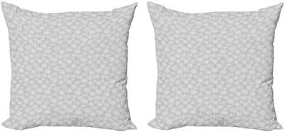 ABAKUHAUS – Kerst Kussenhoes Set 2x40x40 cm – Dubbelsidig Digitaldruk – Grijs/Wit