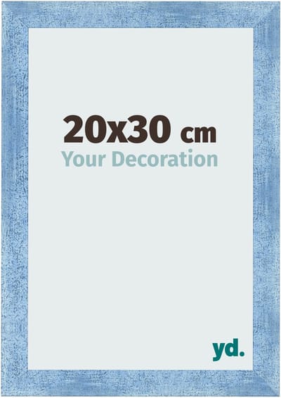 Your Decoration - Fotolijst 20x30 cm - MDF - Helder Blauw Geveegd - Pisa