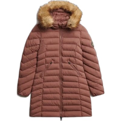 Superdry - Fuji Jas Met Capuchon En Imitatiebont - Dames - Gewatteerde jassen