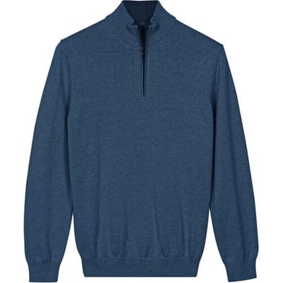 Baileys Trui Half Zip Cotton Knit Dark Denim Blue / male
