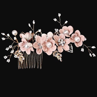 Haaraccessoires voor Bruidsmeisjes, Bloemige Haarspelden en Zijkammen voor Bruidskapsels en Feestelijke Gelegenheden in Roze