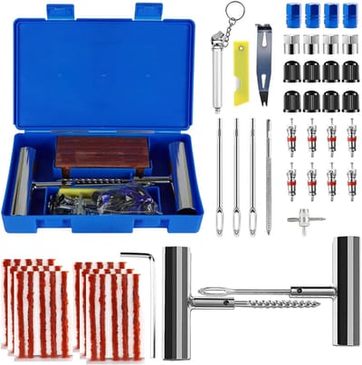 HEZIVO® Proppenset Autoband - Banden Reparatie Set - Voor Auto en Caravan - 66-delig
