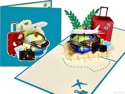 Popcards popupkaarten - Modern vliegtuig Boeing airplane Airbus pop-up kaart