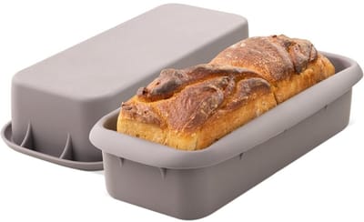 Famanu - Siliconen bakvorm rechthoekig voor brood cake en lasagne 30 x 11,6 x 7,5 cm