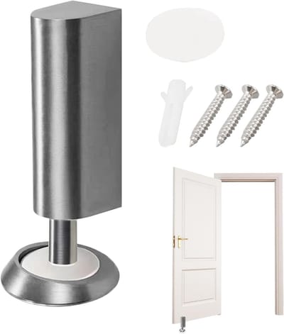 Magnetische Deurstopper - Deurvanger Deurhouder - Deur Open Houden - Roestvrij Staal - 6.8 cm - Grijs