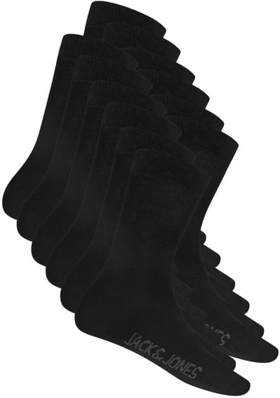 Jack & Jones Unisex Sportsokken Zwart 12 Paar One Size Sportsokken - Basissokken