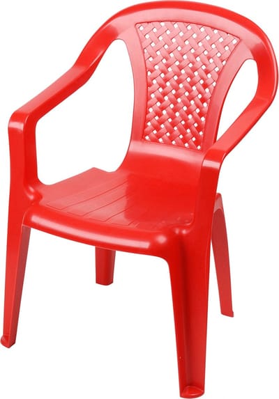 Sunnydays Kinderstoel - rood - kunststof - buiten/binnen - L37 x B35 x H52 cm - tuinstoelen