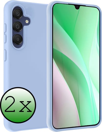 Hoesje 2 Stuks - Geschikt voor Samsung Galaxy A15 - Sterk & Shockproof - Case Siliconen - Back Cover - Telefoon Hoes - Lichtblauw