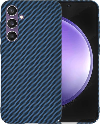 Hoesje geschikt voor Samsung Galaxy S23 FE - Techsuit Carbonite FiberShell Carbon Back Cover - Blauw