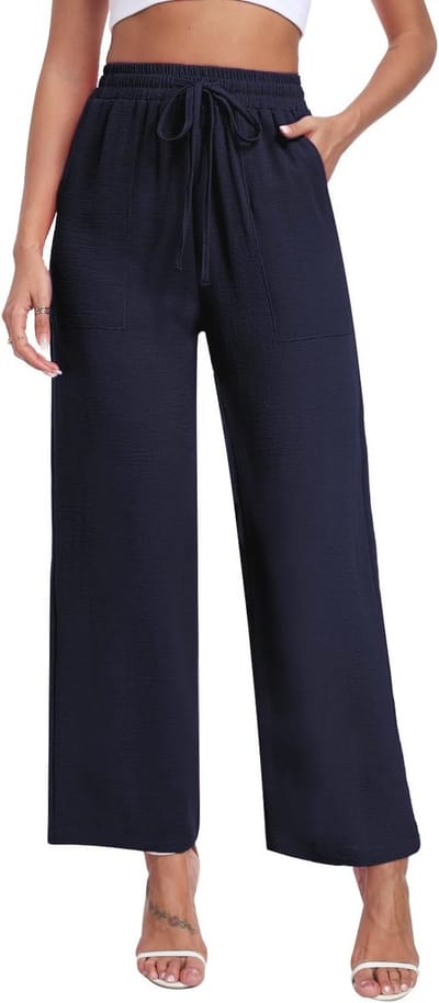 Palazzo Damesbroek met Rechte Pijpen - Hoge Taille en Brede Pijpen voor Casual en Elegante Look
