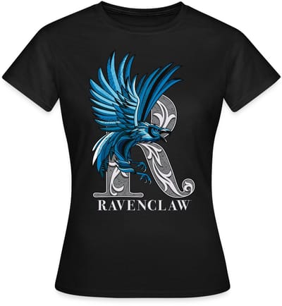Harry Potter Ravenclaw Coat of Arms Monochrome T-Shirt Dames