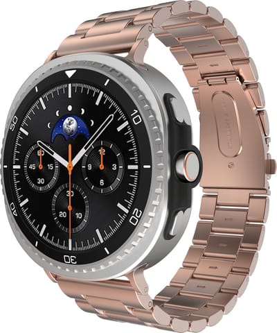 Cazy Horlogebandje geschikt voor Samsung Galaxy Watch Bandje (PrimeSteel) - Smartwatchbandjes (+Horloge inkortset) - Universeel bandje geschikt voor Samsung Galaxy Watch 8 / Watch 8 Classic - Rose Goud