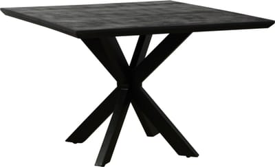 Eettafel Colorado vierkant mangohout 110x110 cm - Zwart