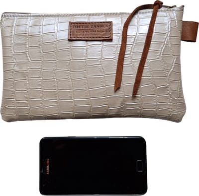 Toetie & Zo - Handgemaakte Etui - Leatherlook/Leer - Wit - Glans - Telefoontas - Makeuptas - Pennenetui - Medicijnhoesje
