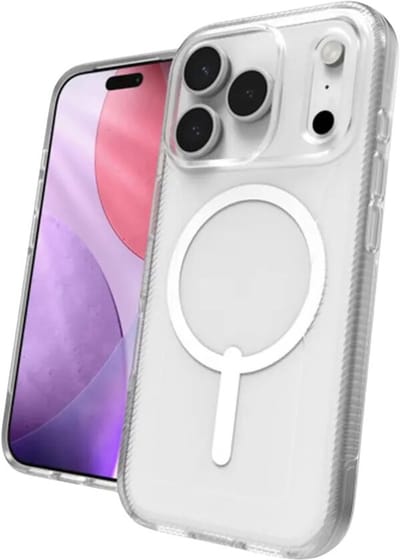 ZAGG Milan Snap Hoesje Geschikt voor Apple iPhone 17 Pro - Back Cover Compatibel met MagSafe / Qi2 - Gerecycled Materiaal - Grafeen - Basin Glitter Swrl