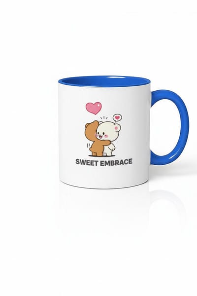Sweet Embrace Mok met Schattige Knuffelende Beren - Liefdevolle Cadeau Beker