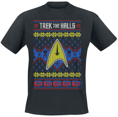 Star Trek T-shirt - Trek The Halls - M tot 3XL - voor Mannen - zwart