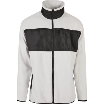 Urban Classics - Patched Micro Fleece Jacket - M - Grijs