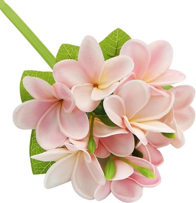 3 Stuks Realistische Plumeria Bloemen, Lifelike Latex Nepbloemen voor Bruiloften, Feestdecoratie en DIY Creaties met Stelen en Bladeren