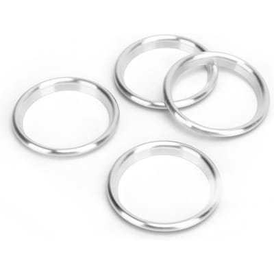 4 stuks Auto Console Luchtuitlaat Ring Aluminiumlegering Zilveren Sierlijst Vervanging voor A3 2014-2019 white