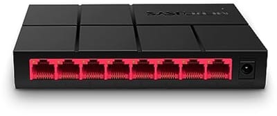 8-poorts Gigabit netwerk switch tot 2000 MBit/s met RJ-45 aansluitingen - Ventilatorloos, Plug-and-Play, Automatische snelheids- en duplexaanpassing