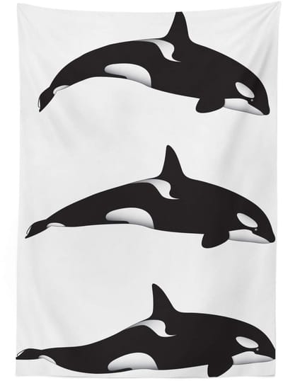 ABAKUHAUS Tafelkleed Orca zwart-wit 140x240 cm – Wasbaar