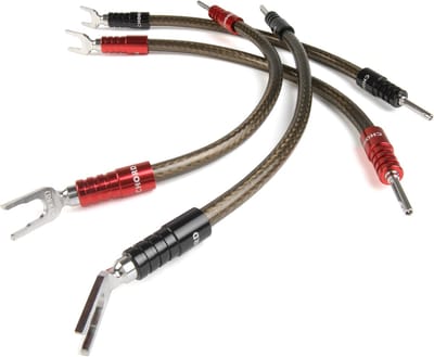 The Chord Company Epic XL bi-wire speakerlinks jumpers Spade to Banana 28 cm OFC met verzilverde OFC geleiders 3.31mm2 AWG12 per set 4 stuks