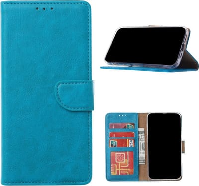 Bookcase Telefoonhoesje Geschikt voor Samsung Galaxy A55 - Hoesje - Ruimte voor 3 pasjes - Magneetlipje - Portemonnee - FuturiQ - Turquoise