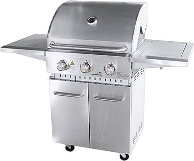 Grilluxe RVS gasbarbecue 3 branders met zijbrander