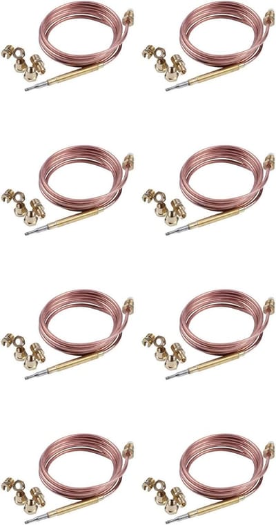 Thermokoppel Set - Gasoven Onderdeel - Apparaat Reparatie - Universele Fitting - 8 Stuks 1500Mm - Goudkleurig