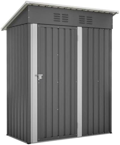 Gereedschapsschuur Metaal - Tuinhuis Opslag - Tuinspullen Opbergen - Dubbele Deuren Slot - 10 x 20 m - Zwart