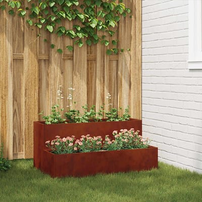 vidaXL - Plantenbak - Roestig - 100 - x - 60 - x - 45 - cm - weervast - staal