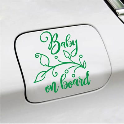 Bumpersticker - Baby On Board - 12,7 X 11,7 - Groen