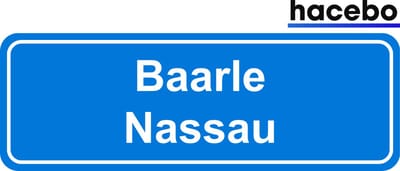 Hacebo - Plaatsnaam Sticker - 29x10 CM - Baarle Nassau sticker - Verkeersborden sticker - grappige cadeaus - Baarle Nassau