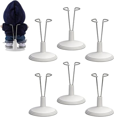 6 stuks verstelbare poppenstandaards voor poppen van 16,8 cm, doorzichtige plastic actiefiguur-displayhouder, ondersteuningsbasis, mini-beeldjesaccessoires voor het weergeven van