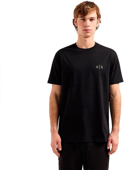 Armani Exchange Zwart Regular Fit T-Shirt Met Blurred Logo Effect