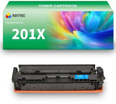 INKFIND 201XU (CF401X) Cyaan tonercartridge compatibel met HP 201X CF401X HP 201A CF401A Cyaan en Canon Cartridge 045H Cyaan - 1-pack Cyaan