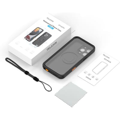 Coque de téléphone étanche TELESIN Coque de plongée magnétique pour téléphone Boîtier étanche IP68 pour téléphone for iPhone 16 Pro gray