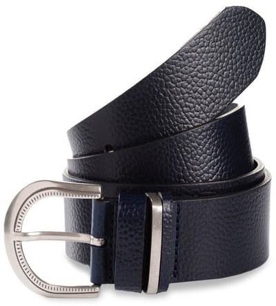 Tom Tailor - TTSANDRA leren riem met ronde gesp - Maat 75 - navy uni