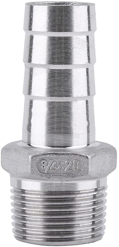 Zeynomax - Roestvrijstalen Slangpilaar - Slangtuleconnector - Duurzaam en sterk - Zilver - Pijpfitting voor water en gas - Geschikt voor huishoudeli..