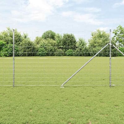 Hekpalen Set - Stalen Palen - Tuin Afbakenen - Verzinkt Staal - 4 Stuks - Zilver