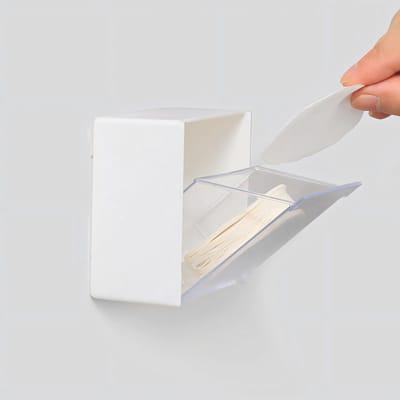 Koffiefilterhouder, zelfklevend, gesloten opbergdoos voor ronde koffiefilters, voor keuken/koffiebar/kantoor, geschikt voor espressomachine accessoires zoals zeef, waterverdeler (wit)
