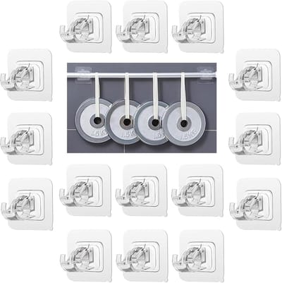 15 Stuks Zelfklevende Gordijnroedes, Transparante Gordijnhouders voor Towel Fixatie en Decoratie, Ideaal voor Gordijnen en Decoratieve Haken