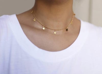 ketting dames met sterretjes | goudkleurige dames ketting 2 stuks | cadeau voor vrouw & vriendin | black friday 2023 | schoencadeautje sinterklaas | kerstcadeau voor vrouw