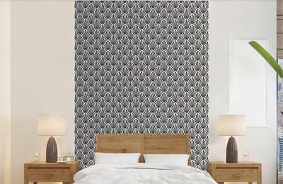 Behang - Fotobehang Patronen - Abstract - Zwart - Art Nouveau - Breedte 140 cm x hoogte 220 cm