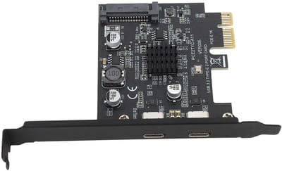 OmGoods - Dailygoody - 2-poorts USB 3.2 Gen 2 - PCI Express uitbreidingskaart - voor desktop-pc - Type C poorten - 10Gbps snelheden - Ideaal voor gamers en prof