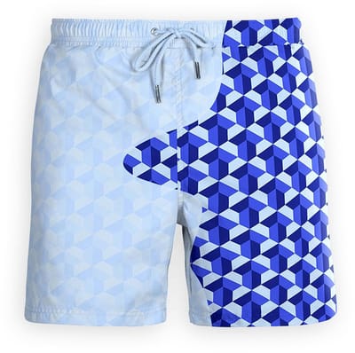SEA'SONS - Zwembroek Heren - Kleurveranderend - Sneldrogend - Blauw - Maat S (SEASONS - Kleur veranderend)