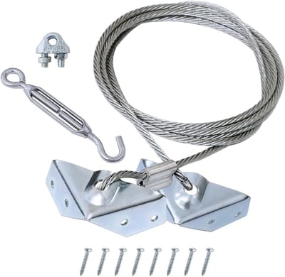 Kabel Set - Hek Ondersteuning - Hek Stabiliseren - Roestvrij Staal - 2.5 Meter - Zilver