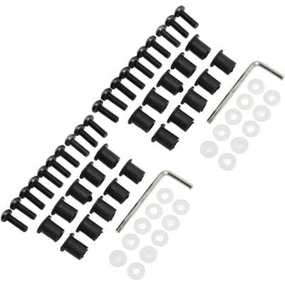 M5 Motorfiets Windscherm Bouten Moeren Pakkingen Set Aluminiumlegering Rubber Vervanging voor Suzuki Zwart zwart